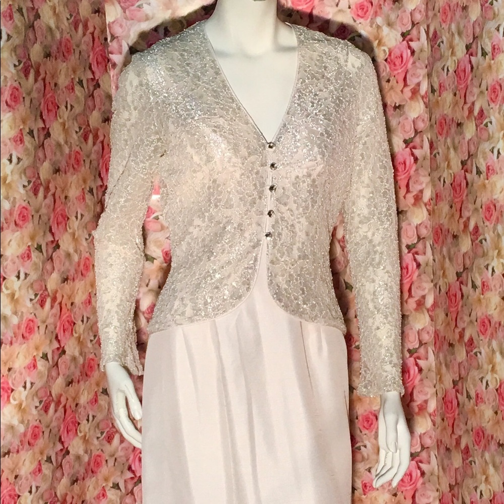 2pc long silky & sparkling evening dress